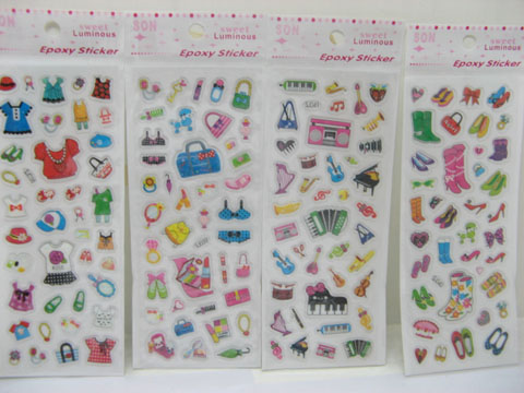 80 Sheets Assorted Clothing&Shoes Scrapbooking Stickers - Click Image to Close